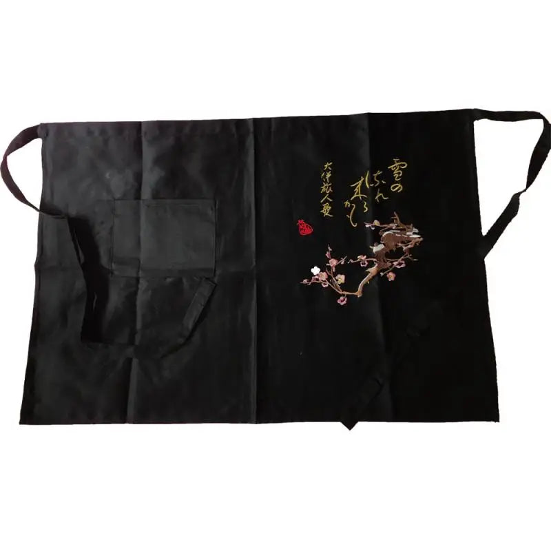 Japanese Apron Cuisine Half Body Waist Unisex Kitchen Chef Restaurant Waiter Work Clothes Embroidered Short Bottoms Uniform New