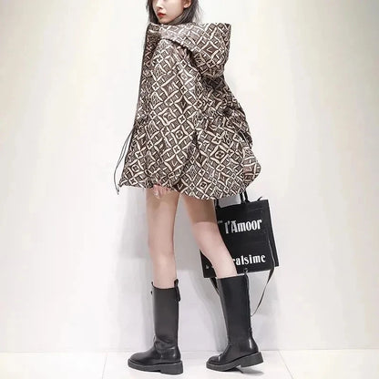 Trench Coat Womens 2023 New Spring Autumn Fashion Slim Short Windbreaker Jacket Large Size Hooded Female Outerwear Top