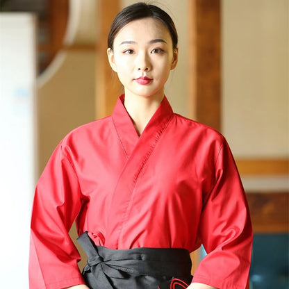 Sushi Uniform Chef Jacket Unisex Japanese Food Service Restaurant Waiter Coat Work Clothes Kimono