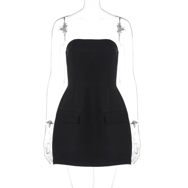 Lygens Strapless Elegant Evening Sleeveless Zipper Back Patchwork Women'S Dresses Summer Sexy Korean Casual Clothes