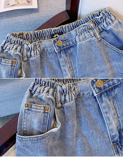 New Ladies Summer Plus Size hot pants For Women Large Size Loose Blue Cotton Hole Pocket Denim Shorts 3XL 4XL 5XL 6XL 7XL
