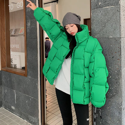 New Snow Wear Coat Women Parkas Down Cotton Jacket Warm Female Casual Loose Winter Jackets Padded Puffer Parka Outerwear