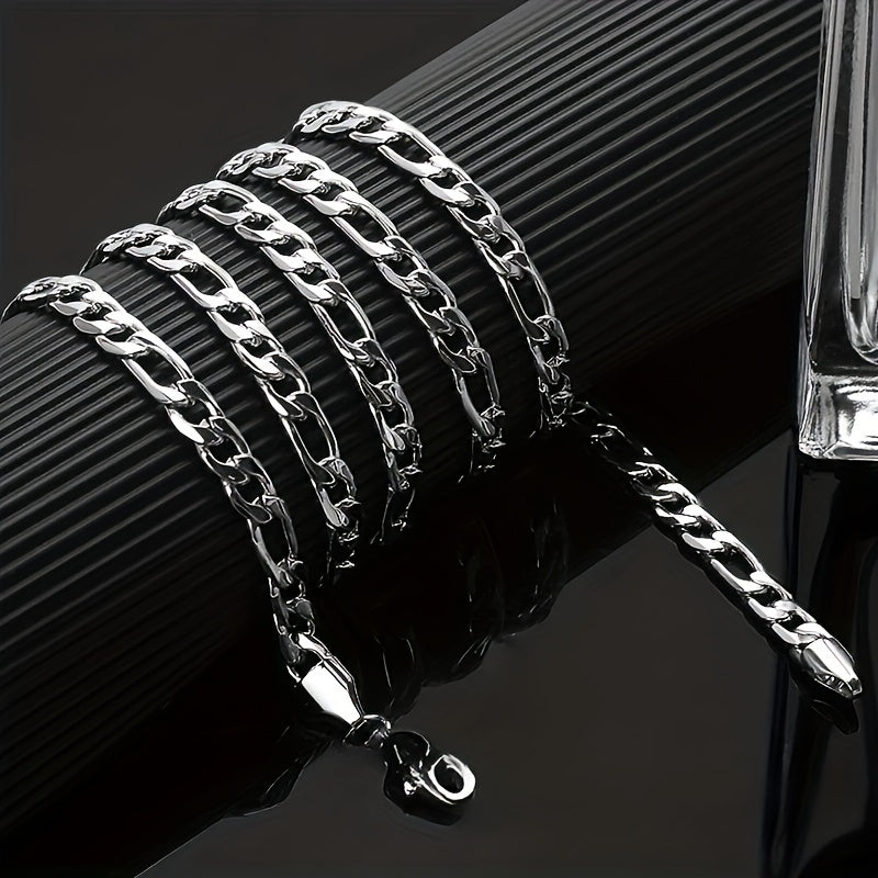 Y2K Inspired Unisex Stainless Steel Jewelry Set – Classic His & Hers Necklace and Bangle, Durable & Trendy