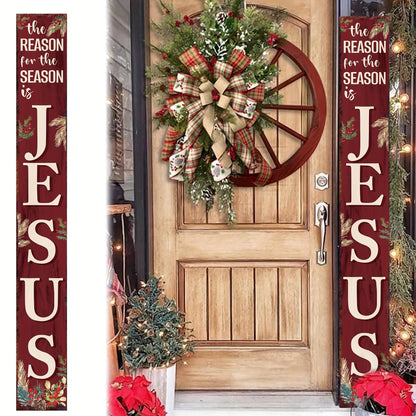 72IN Rustic Wooden Christmas Porch Sign - Large 6FT Holiday Entryway Decor with Farmhouse Style - Perfect for Indoor Outdoor Display, Front Door, Wall Decor, Porch, Patio, Home Decor, Holiday Celebration, and Seasonal Decoration