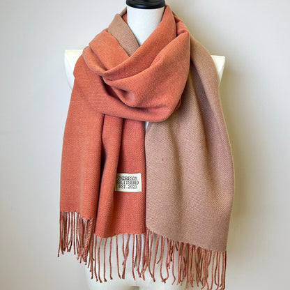 Double-Sided Two-Color Scarf - Soft, Warm, and Windproof Knitted Shawl for Unisex - Autumn Winter Coldproof Neck Guard with Tassel