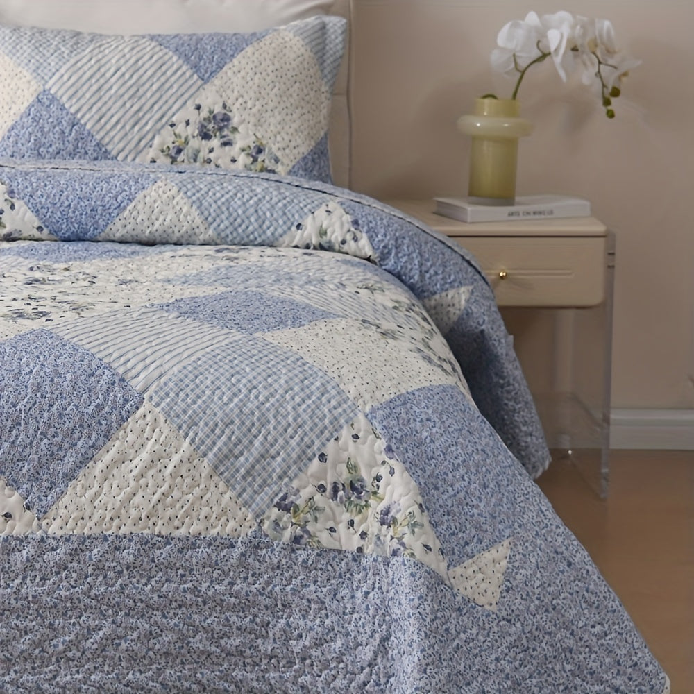DAWN Bedding Set: Elegant Quilted Coverlet with Twin, Queen, and King Sizes, Soft and Breathable, Suitable for All Seasons - Includes 1 Twin Quilt, 2 Standard Shams, and 2 King Shams