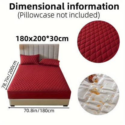 1pc Solid Color Luxurious Mattress Protector - Waterproof, Soft & Cozy Cover - Non-slip All-inclusive Guest Room Bedding - Excludes Pillowcase & Pillow Insert