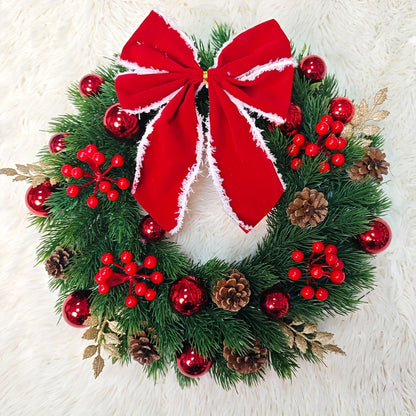 17.71" Festive Christmas Wreath - Perfect for Front Door & Wall Decor, Ideal Holiday Gift, No Power Needed