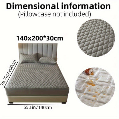 1pc Solid Color Luxurious Mattress Protector - Waterproof, Soft & Cozy Cover - Non-slip All-inclusive Guest Room Bedding - Excludes Pillowcase & Pillow Insert
