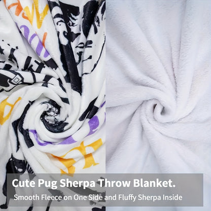 Hocus Pocus Themed Flannel Throw Blanket - Contemporary Geometric-Patterned, Machine Washable, Hypoallergenic - Multipurpose, All Seasons Horror Decor with Digital Print for Couch, Bed, Travel - Polyester, Knitted, Soft Plush Fabric