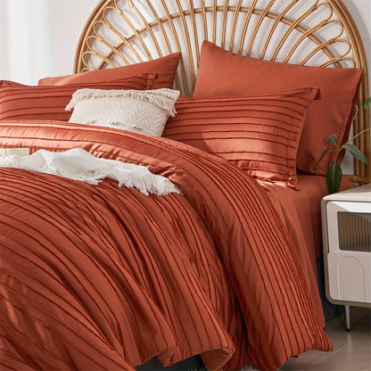 7pcs Luxurious Vintage-Inspired Solid Color Quilt Bedding Set - Soft, Breathable, and Comfortable Tufted Design with Striped Pattern - Ideal for Room Decor and Cozy Sleeping Experience