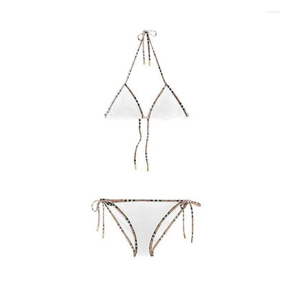 Women's Swimwear Classic Plaid Bikini Women Swimsuit Set Designer Brand Fashion Sexy Elegant Beach Thong Female Summer Clothing