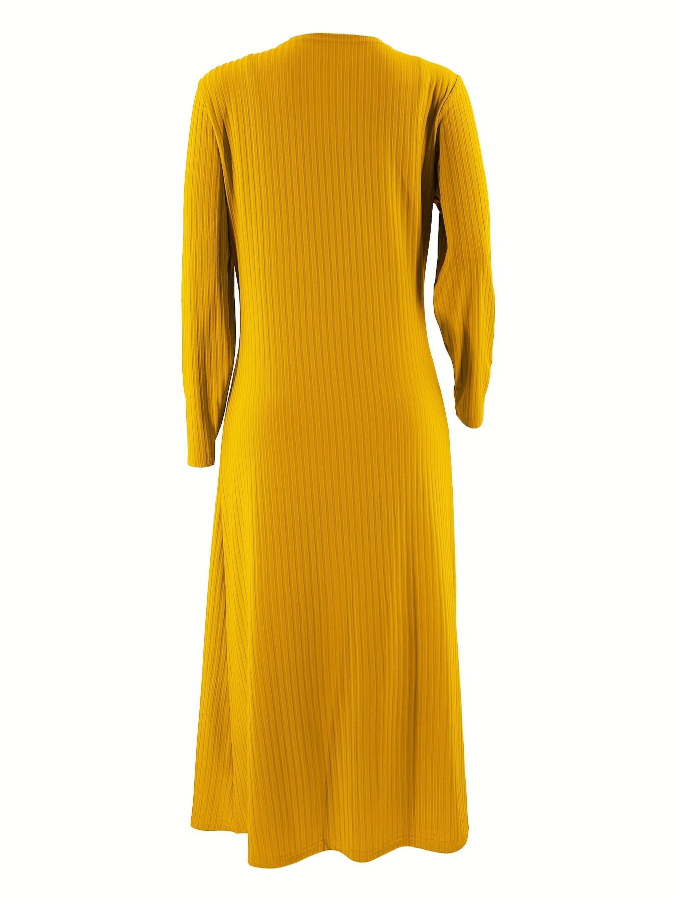 Two-Piece Solid Ribbed Long Sleeve Cardigan and Bodycon Cami Dress Set - Soft Mid-Elasticity Polyester Knit Fabric, Spaghetti Strap, All-Season Casual Wear - Comfortable and Versatile Outfit for Women