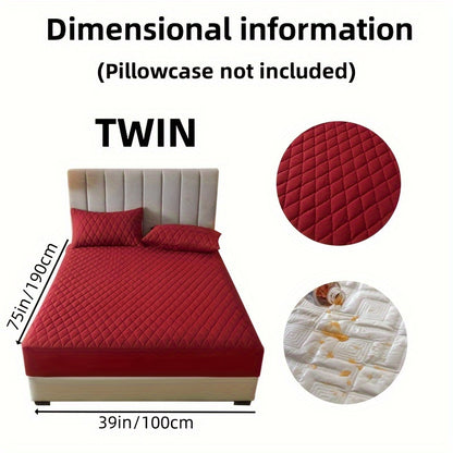 1pc Solid Color Luxurious Mattress Protector - Waterproof, Soft & Cozy Cover - Non-slip All-inclusive Guest Room Bedding - Excludes Pillowcase & Pillow Insert