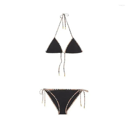 Women's Swimwear Classic Plaid Bikini Women Swimsuit Set Designer Brand Fashion Sexy Elegant Beach Thong Female Summer Clothing
