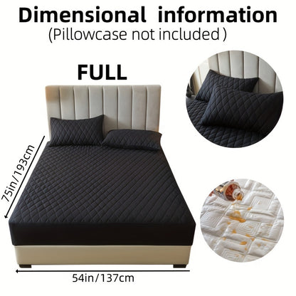 1pc Solid Color Luxurious Mattress Protector - Waterproof, Soft & Cozy Cover - Non-slip All-inclusive Guest Room Bedding - Excludes Pillowcase & Pillow Insert
