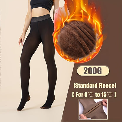 Cozy Thermal Tights for Women - Soft Fleece-Lined, High-Waist, Elastic Leggings for Warmth and Comfort - Perfect for Fall and Winter Seasons