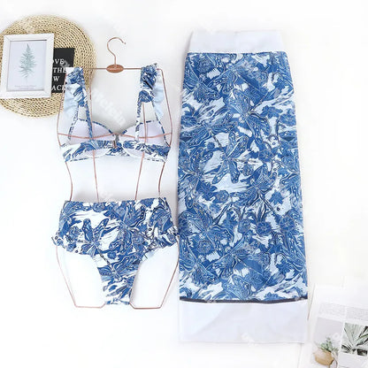 Sexy High Waist Bikini Dragoy Printed Swimwear Designer Vintage Dress Women Swimming Suit Beach Clothes for Lady