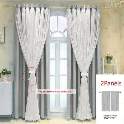 1panel One-layer Cloth One-layer Yarn Blackout Curtains, Modern Simple Style Decorative Curtains, Suitable For Living Room Bedroom Balcony Floating Window Partition Noise Reduction Romantic Curtains Home Decor