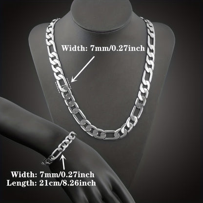 Y2K Inspired Unisex Stainless Steel Jewelry Set – Classic His & Hers Necklace and Bangle, Durable & Trendy