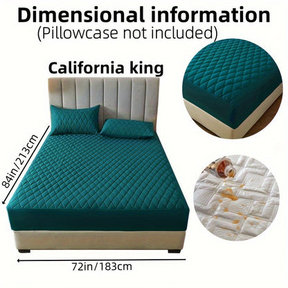 1pc Solid Color Luxurious Mattress Protector - Waterproof, Soft & Cozy Cover - Non-slip All-inclusive Guest Room Bedding - Excludes Pillowcase & Pillow Insert