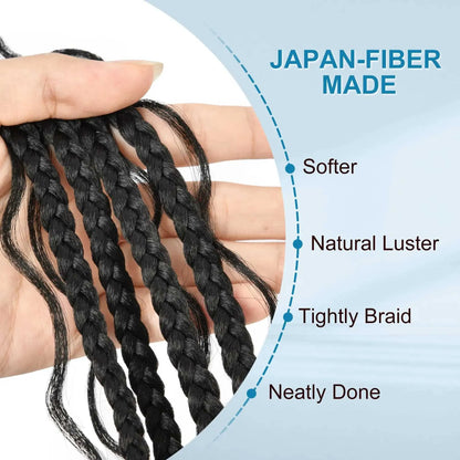 Synthetic Wigs Viyskur 36 Full Double Lace Front Triangle Knotless Box Braided Wigs With Boho Curls Ends Box Braids Wig With Baby Hair 240329