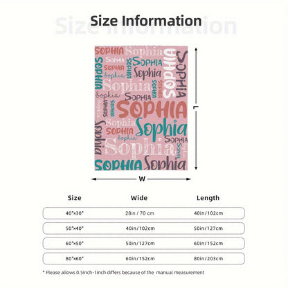 Custom Name Blanket - Soft Flannel, All-Season, Anti-Allergy, Machine Washable - Perfect for Couch, Bed, Office, and Camping