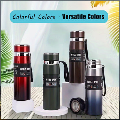 35oz Stainless Steel Insulated Mug - Leakproof, Portable Travel Jug with Sling for Outdoor Sports & Climbing