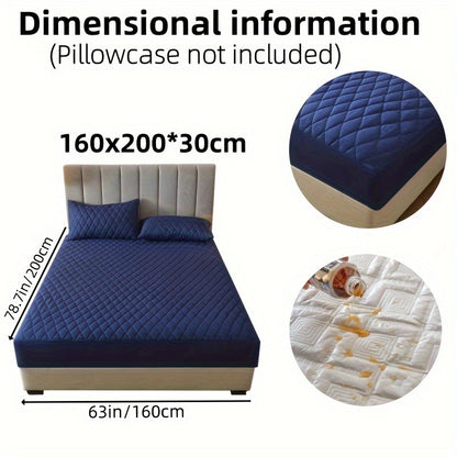1pc Solid Color Luxurious Mattress Protector - Waterproof, Soft & Cozy Cover - Non-slip All-inclusive Guest Room Bedding - Excludes Pillowcase & Pillow Insert