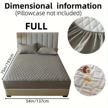 1pc Solid Color Luxurious Mattress Protector - Waterproof, Soft & Cozy Cover - Non-slip All-inclusive Guest Room Bedding - Excludes Pillowcase & Pillow Insert