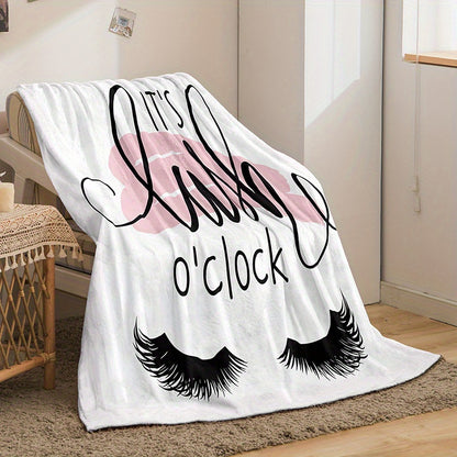 1pc Abstract Eyelashes Nap Blanket, Soft Air Conditioning Throw Blanket For Couch Bed Sofa Travelling, Birthday Gift