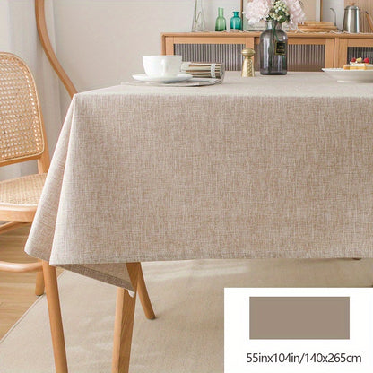 1pc Solid Color Polyester Linen Tablecloth - Square Table Coffee Table Cloth for Home Decor - Simple Style Desk Tablecover with Stain-Resistant and Easy-Care Fabric