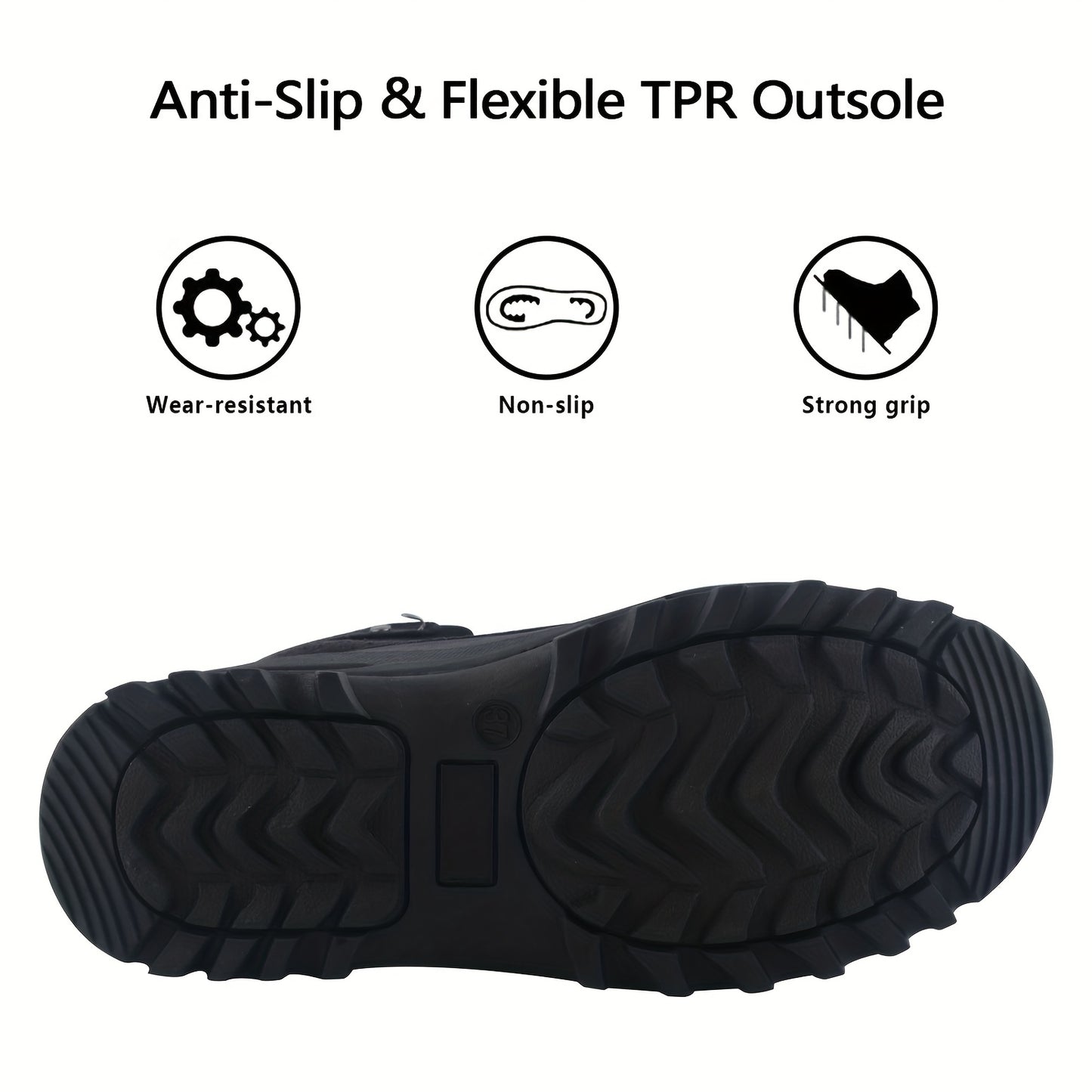 Men's Cozy Winter Snow Boots with Fluffy Warm Lining, Non-Slip Rubber Sole, Durable Fabric & Lace-Up Short Boot Design