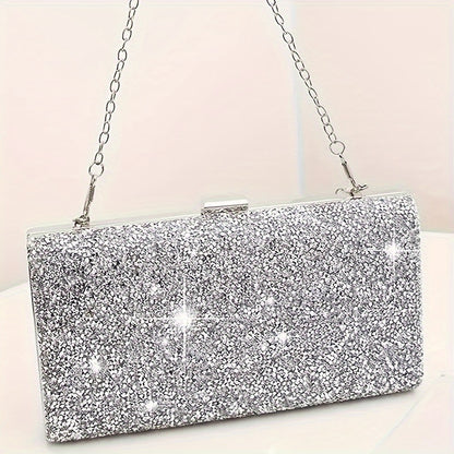 4pcs Glamorous Rhinestone Evening Bag Set - Sparkling Clutch Purse with Matching Earrings, Necklace & Bracelet for Weddings, Parties & Proms - A Luxurious Jewelry Ensemble for Women