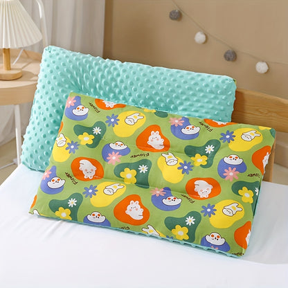 Double-Sided Kids Animal Print Cotton Pillow for Children Ages 3-12, Machine Washable, Fade & Soil Stain Resistant, Polyester Filled for Versatile Bedding