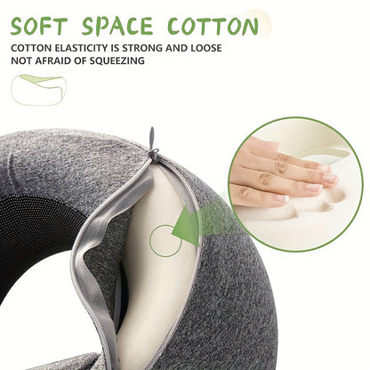 [Customer Favorite] Ultra-Soft Memory Foam Travel Pillow - Portable Neck Support for Airplane, Car, Office Naps & Home Use - Grey