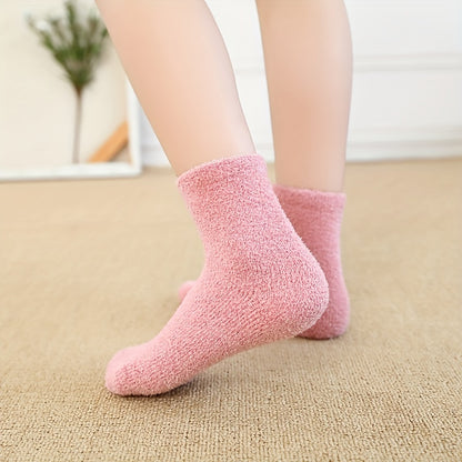 3pairs Boys Girls Kids Thickened Warm Socks For Winter, Loose Top Comfy Crew Socks, Children's Trendy Socks