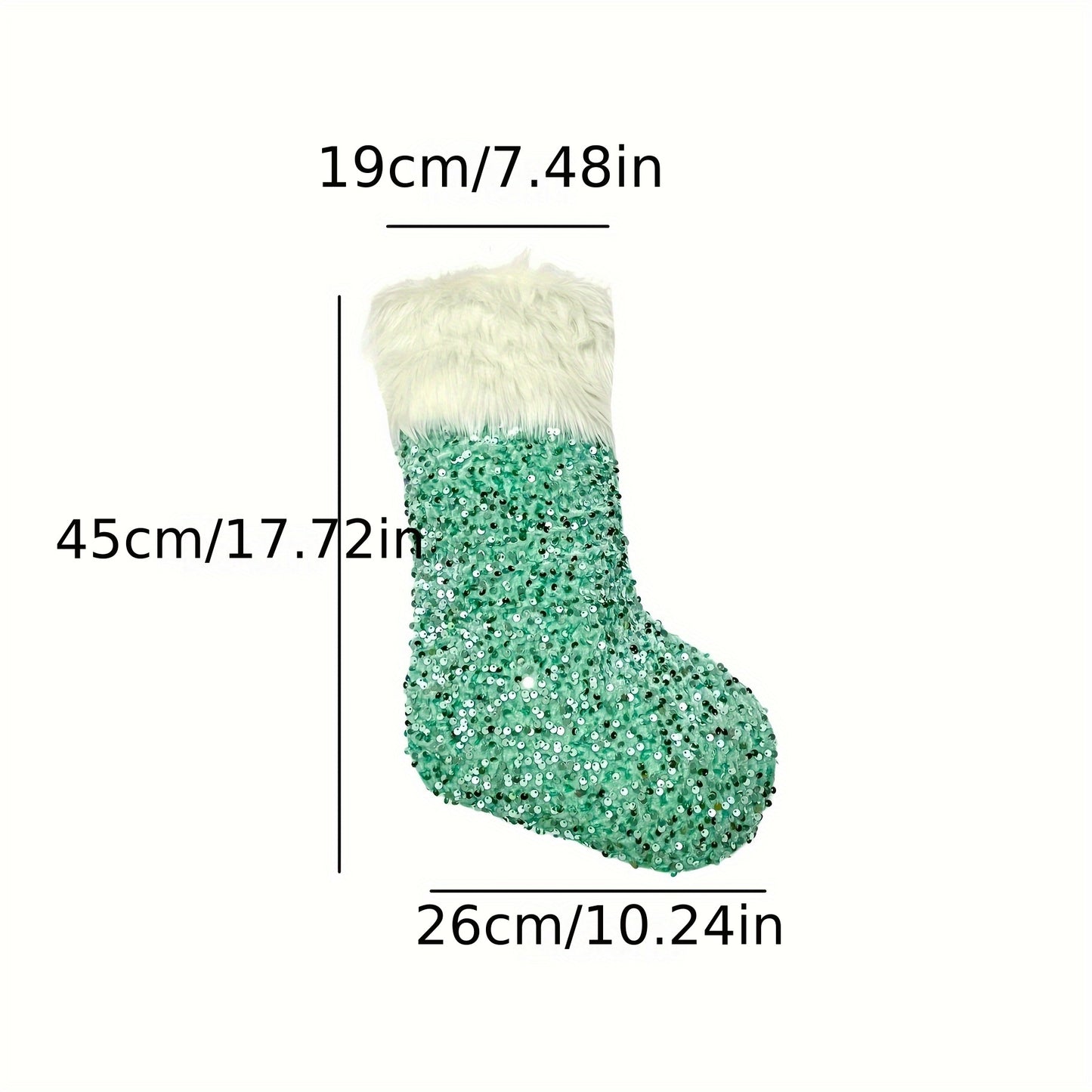 1pc Sparkling Sequin Plush Christmas Stocking - Vibrant Festive Tree Decoration, Party Supplies & Gift Bag with Luxurious Texture and Iridescent Shine