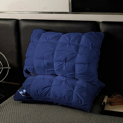 CozySoft Knit Bed Pillow - Ultra-Comfortable Neck Support with Zipper Closure, Non-Deformable Tufted Design, Hand Washable, Flower Craftsmanship, Polyester Fiber Filling, Adult All-Season Multipurpose Use, Single Pack