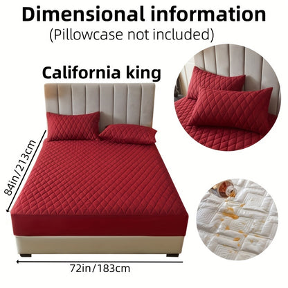 1pc Solid Color Luxurious Mattress Protector - Waterproof, Soft & Cozy Cover - Non-slip All-inclusive Guest Room Bedding - Excludes Pillowcase & Pillow Insert