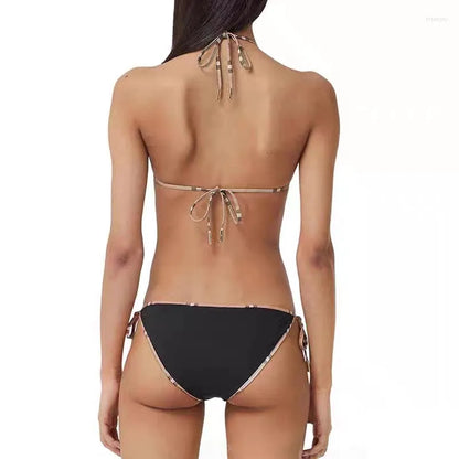 Women's Swimwear Classic Plaid Bikini Women Swimsuit Set Designer Brand Fashion Sexy Elegant Beach Thong Female Summer Clothing