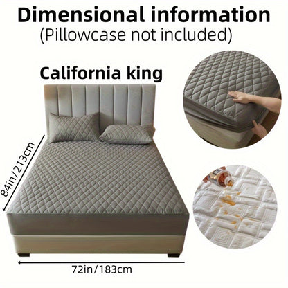 1pc Solid Color Luxurious Mattress Protector - Waterproof, Soft & Cozy Cover - Non-slip All-inclusive Guest Room Bedding - Excludes Pillowcase & Pillow Insert