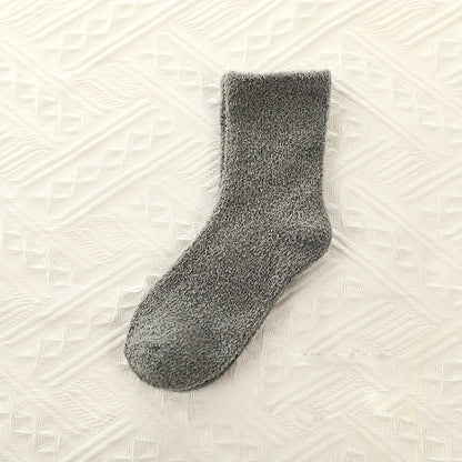3pairs Boys Girls Kids Thickened Warm Socks For Winter, Loose Top Comfy Crew Socks, Children's Trendy Socks