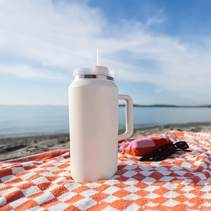 64oz Coffee Travel Mug Insulated Mug Large Capacity Car Mug Double Wall Stainless Ice Master Mug Steel Belt Handle
