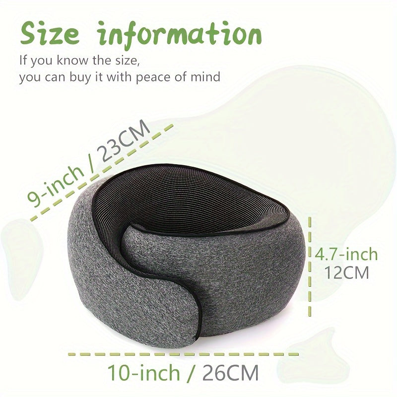 [Customer Favorite] Ultra-Soft Memory Foam Travel Pillow - Portable Neck Support for Airplane, Car, Office Naps & Home Use - Grey