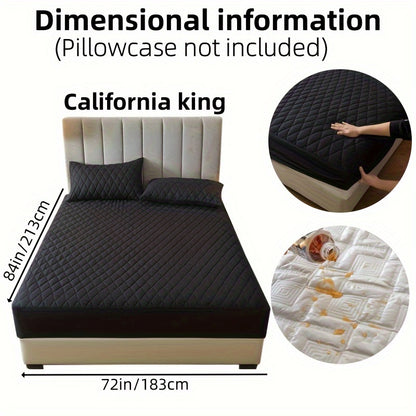 1pc Solid Color Luxurious Mattress Protector - Waterproof, Soft & Cozy Cover - Non-slip All-inclusive Guest Room Bedding - Excludes Pillowcase & Pillow Insert