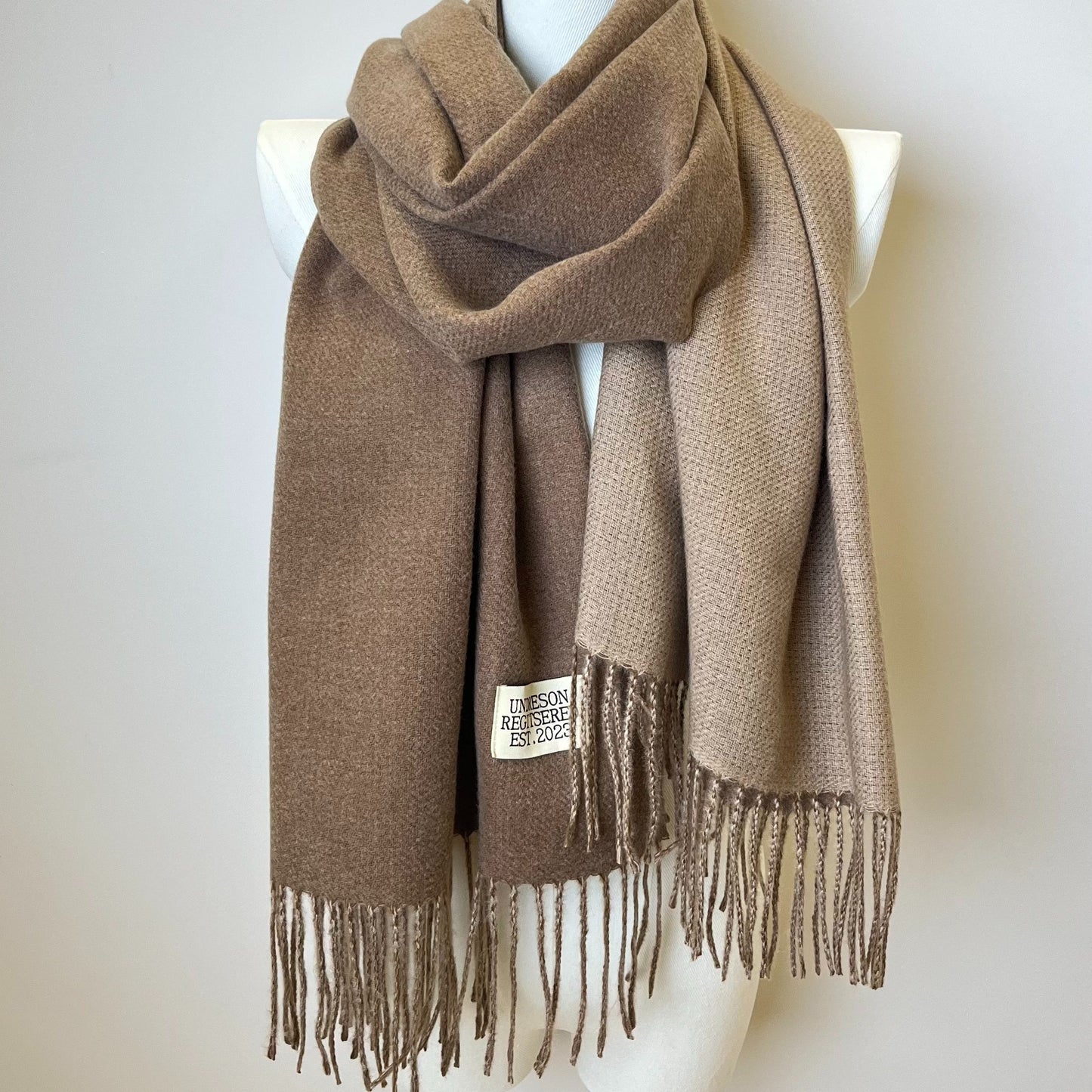 Double-Sided Two-Color Scarf - Soft, Warm, and Windproof Knitted Shawl for Unisex - Autumn Winter Coldproof Neck Guard with Tassel