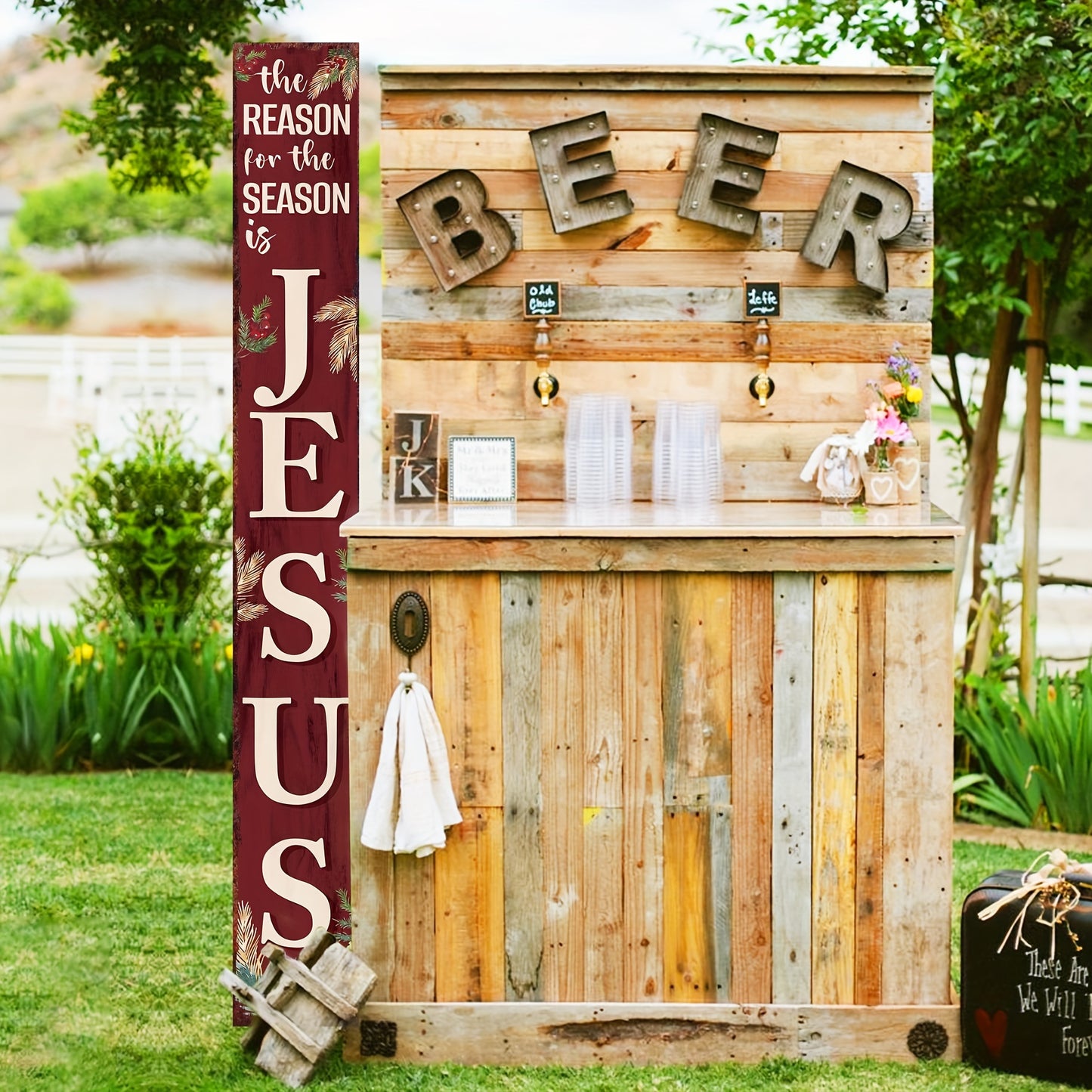 72IN Rustic Wooden Christmas Porch Sign - Large 6FT Holiday Entryway Decor with Farmhouse Style - Perfect for Indoor Outdoor Display, Front Door, Wall Decor, Porch, Patio, Home Decor, Holiday Celebration, and Seasonal Decoration