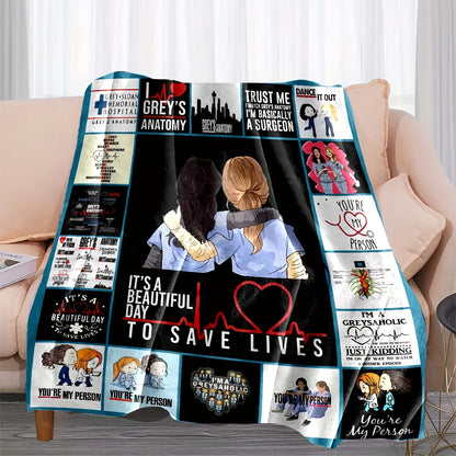 1pc Soft Doctor Flannel Digital Printing Blanket - Ultra Cozy, Warm, and Comfortable for Sofa, Bed, Travel, Camping, and Napping - Perfect Gift for Friends and Special Doctors, Suitable for All Seasons