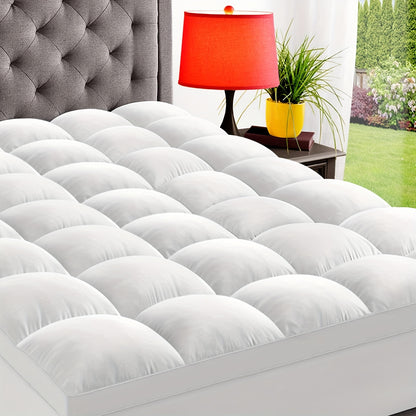 2inch Mattress Topper For Back Pain, Extra Thick Mattress Pad Cover, Plush Soft Pillowtop With Elastic Deep Pocket, Overfilled Down Alternative Filling